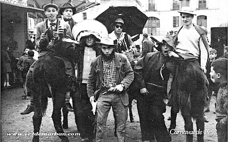 El Carnaval en Vezdemarbán. Foto de 1962.