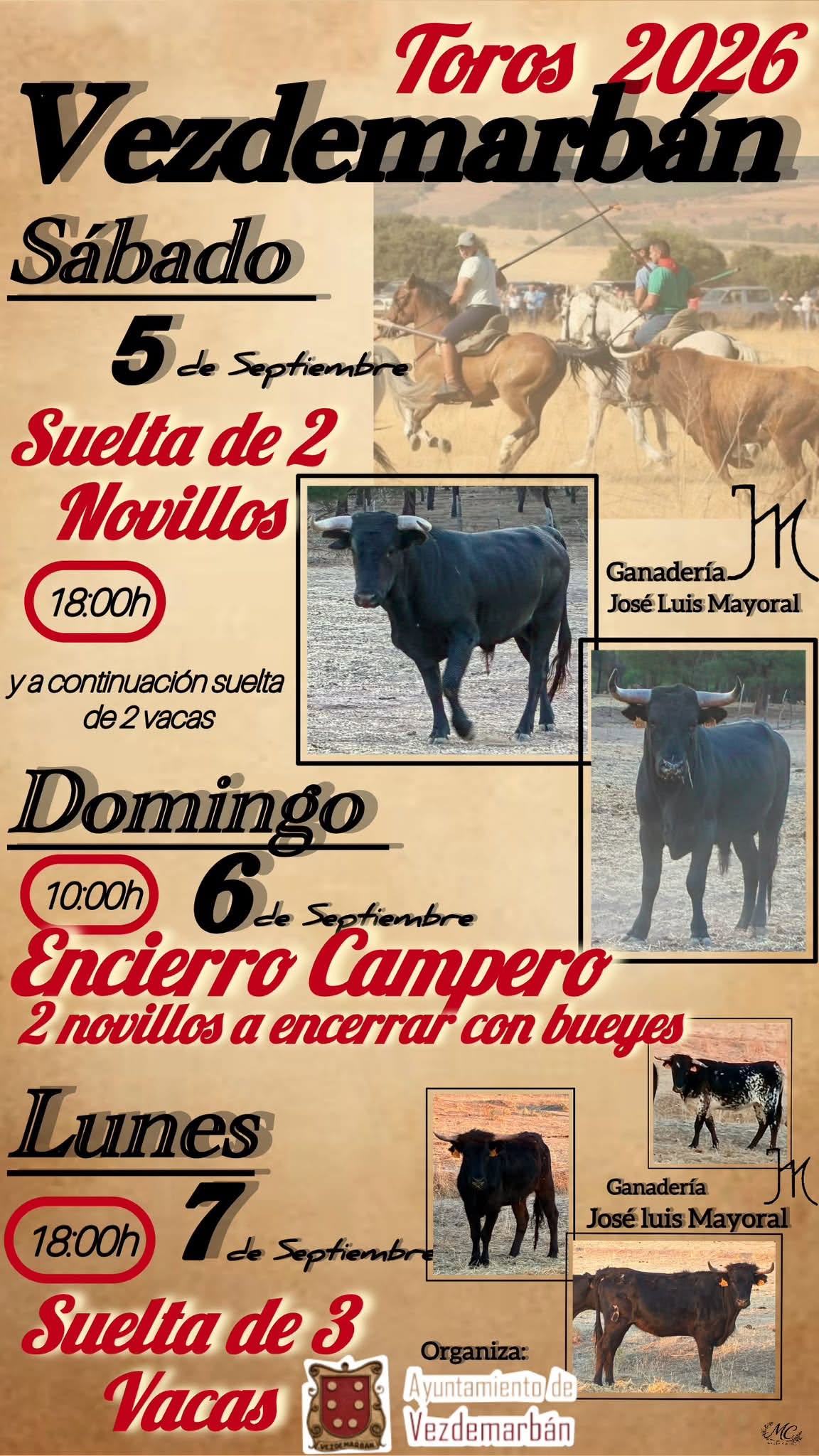 Programa de Festejos Taurinos de Vezdemarbán 2026